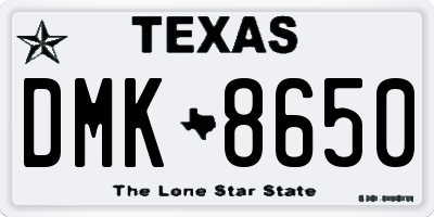 TX license plate DMK8650