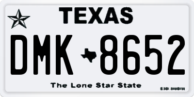 TX license plate DMK8652