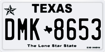 TX license plate DMK8653