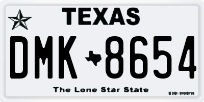 TX license plate DMK8654