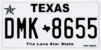 TX license plate DMK8655