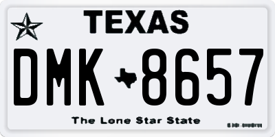 TX license plate DMK8657