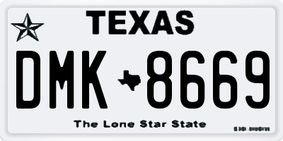 TX license plate DMK8669