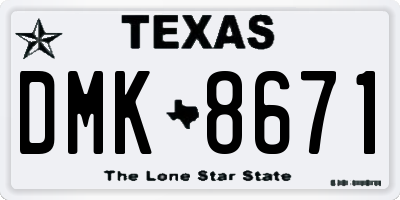 TX license plate DMK8671