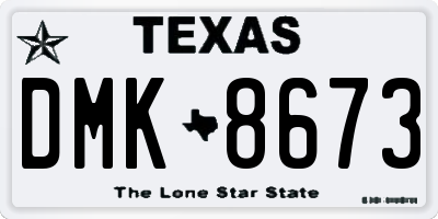 TX license plate DMK8673