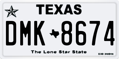 TX license plate DMK8674