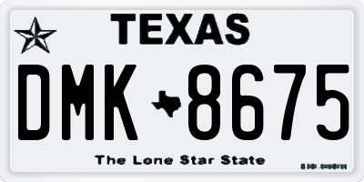 TX license plate DMK8675
