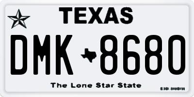 TX license plate DMK8680
