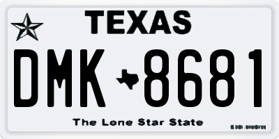 TX license plate DMK8681