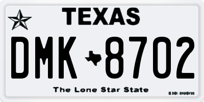 TX license plate DMK8702