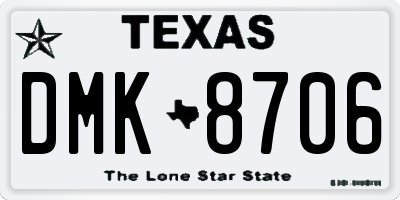 TX license plate DMK8706