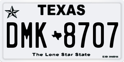 TX license plate DMK8707