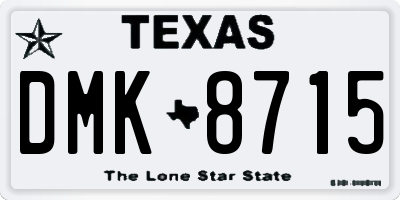 TX license plate DMK8715