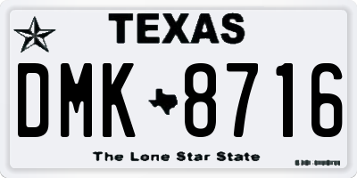 TX license plate DMK8716