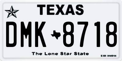 TX license plate DMK8718