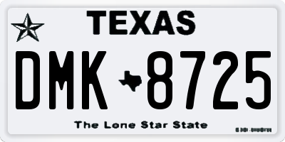 TX license plate DMK8725
