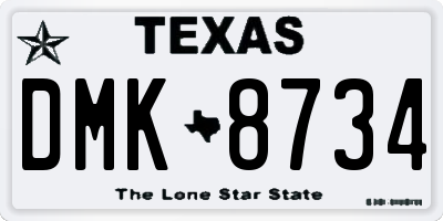 TX license plate DMK8734