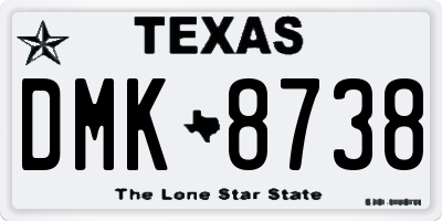 TX license plate DMK8738
