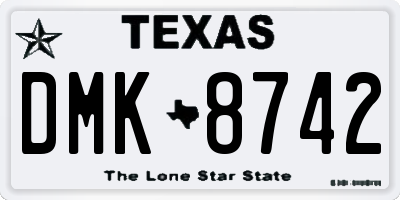 TX license plate DMK8742