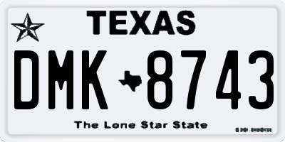 TX license plate DMK8743