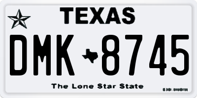 TX license plate DMK8745