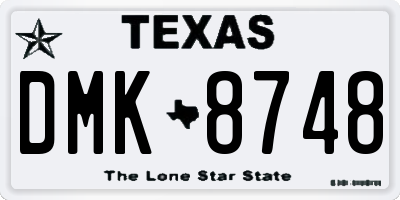 TX license plate DMK8748