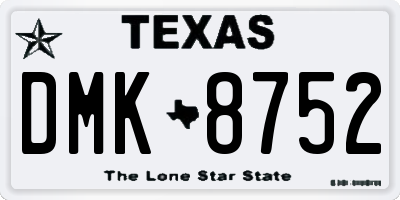 TX license plate DMK8752