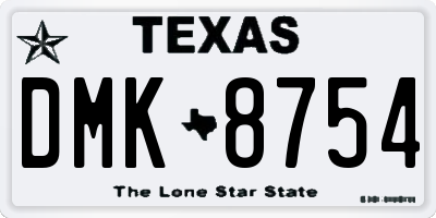 TX license plate DMK8754