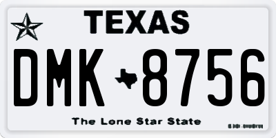 TX license plate DMK8756