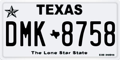 TX license plate DMK8758