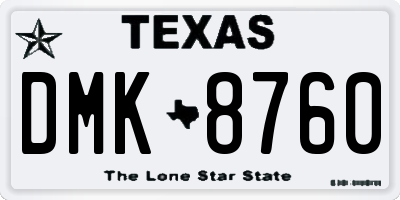 TX license plate DMK8760