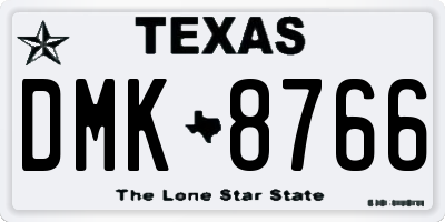 TX license plate DMK8766