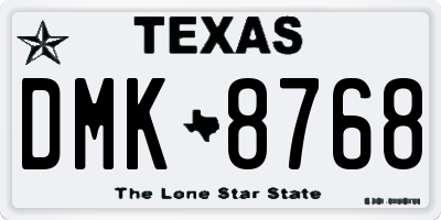 TX license plate DMK8768
