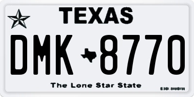 TX license plate DMK8770