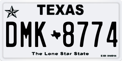 TX license plate DMK8774