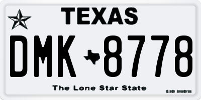 TX license plate DMK8778