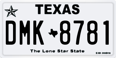TX license plate DMK8781