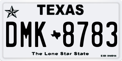 TX license plate DMK8783