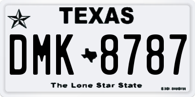 TX license plate DMK8787