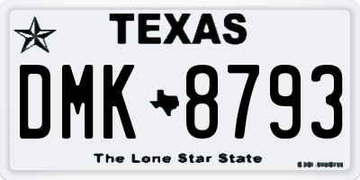 TX license plate DMK8793