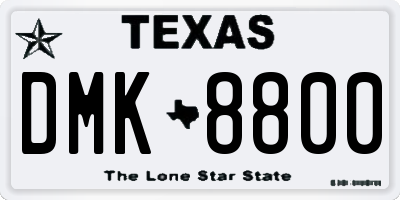 TX license plate DMK8800