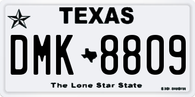 TX license plate DMK8809