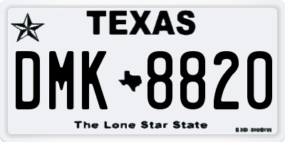 TX license plate DMK8820
