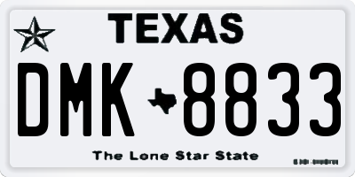 TX license plate DMK8833