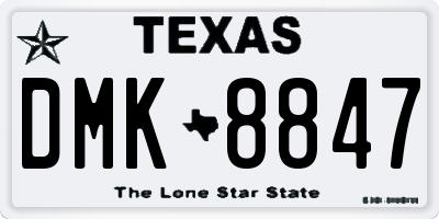 TX license plate DMK8847