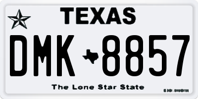 TX license plate DMK8857