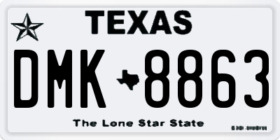 TX license plate DMK8863
