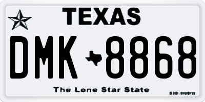 TX license plate DMK8868