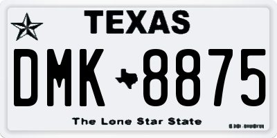 TX license plate DMK8875