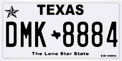 TX license plate DMK8884